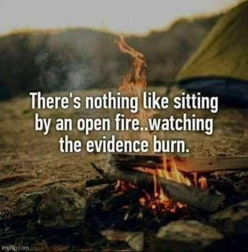 Bye bye evidence! | image tagged in evidence,repost,fire,burn,crime | made w/ Imgflip meme maker