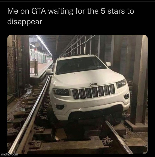 gta | image tagged in gta,repost,jeep,5 stars | made w/ Imgflip meme maker