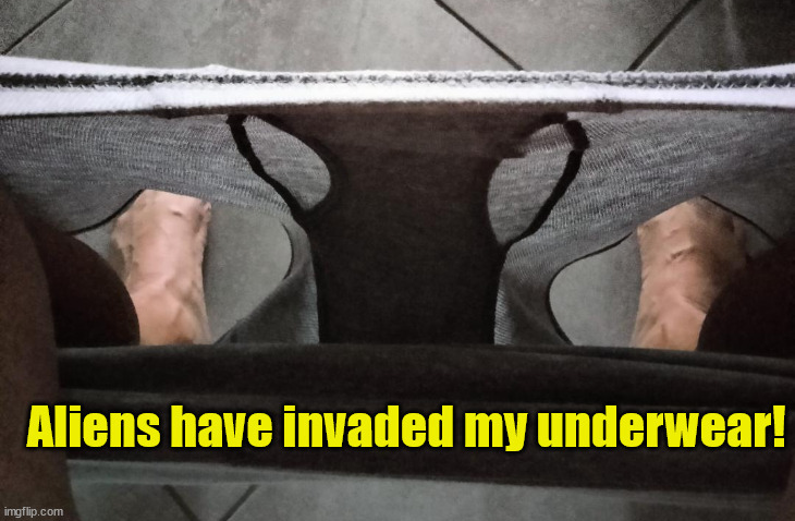 Aliens in my Underwear! | image tagged in aliens in my underwear,ufo | made w/ Imgflip meme maker