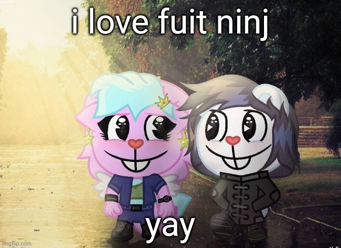 kitty and adib by jakky | i love fuit ninj; yay | image tagged in kitty and adib by jakky | made w/ Imgflip meme maker