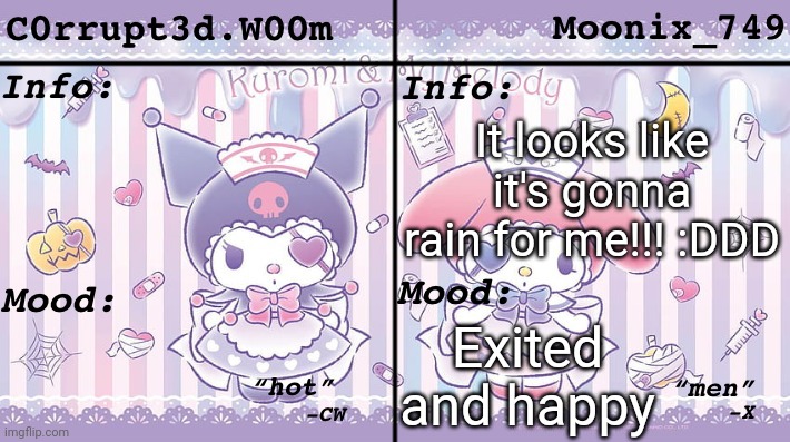 This is an excitement moment | It looks like it's gonna rain for me!!! :DDD; Exited and happy | made w/ Imgflip meme maker