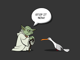 High Quality Yoda has had enough of the seagulls Blank Meme Template