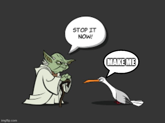 Yoda and seagulls | MAKE ME | image tagged in yoda has had enough of the seagulls | made w/ Imgflip meme maker