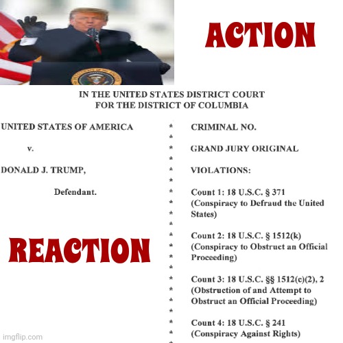 Consequences Are Real | ACTION; REACTION | image tagged in lock him up,scumbag trump,trump lies,trump for prison,scumbag republicans,memes | made w/ Imgflip meme maker