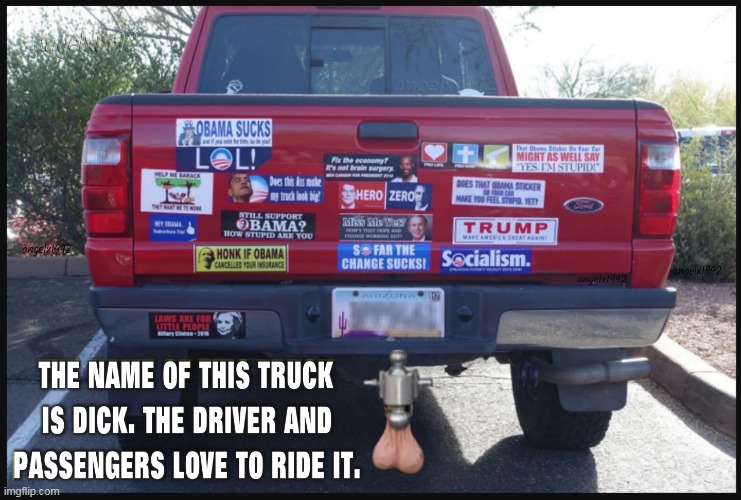 image tagged in arizona,truck,ford,maga morons,clown car republicans,testicles | made w/ Imgflip meme maker