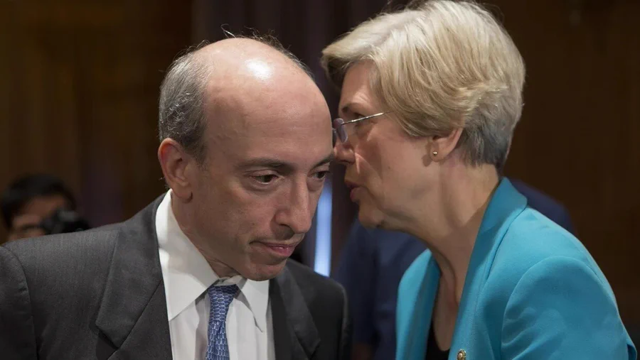 Gary Gensler and Elizabeth Warren Blank Meme Template