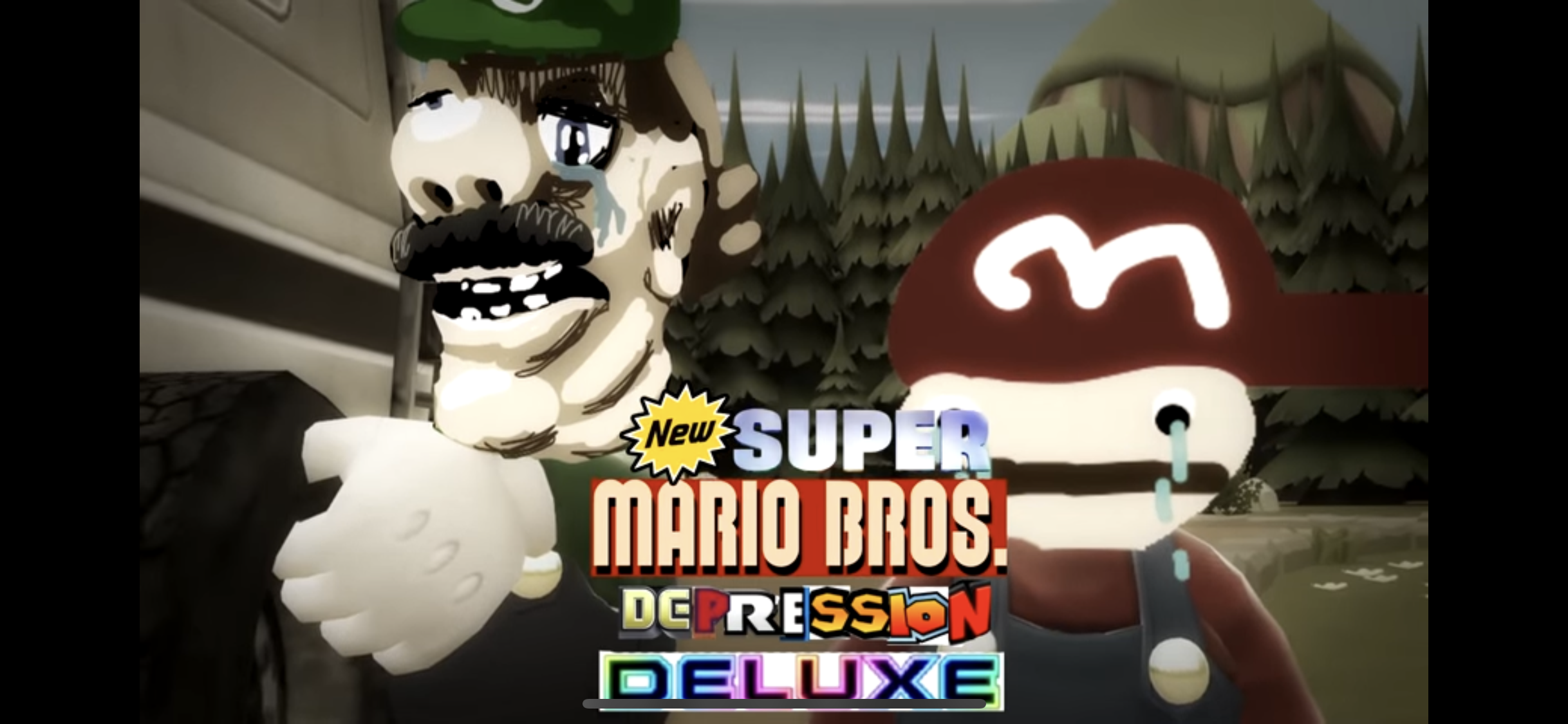 High Quality Super Mario Bros Depression Deluxe Blank Meme Template