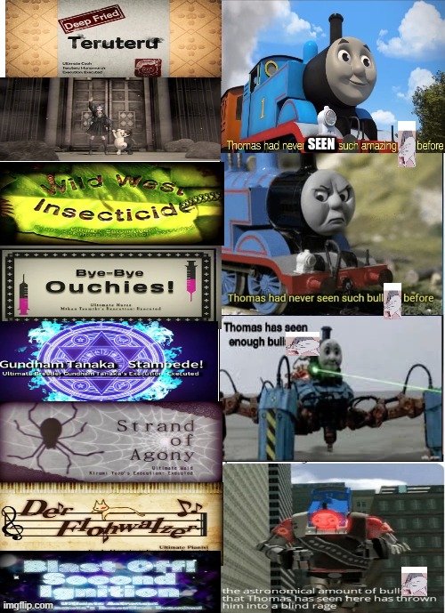 My opinion on executions (Gonta is gentleman he didn't deserve it ;-;) | image tagged in thomas the tank engine,danganronpa,bugs bunny no,crappy memes | made w/ Imgflip meme maker