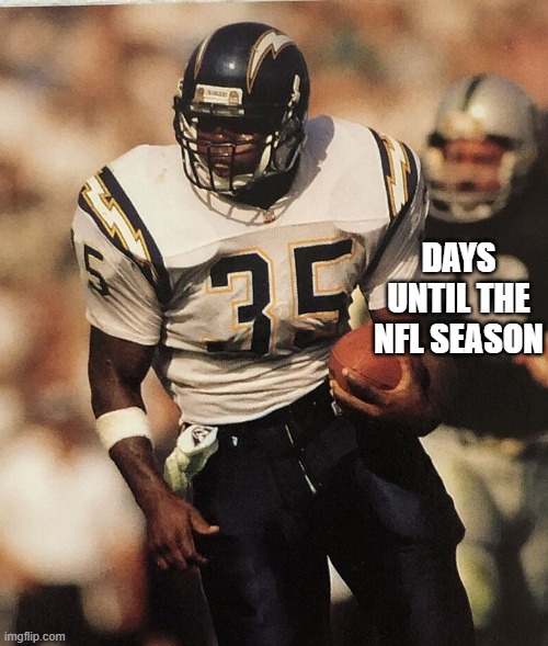 DAYS UNTIL THE NFL SEASON | image tagged in nfl football | made w/ Imgflip meme maker