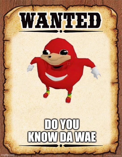 Arrest him | DO YOU KNOW DA WAE | image tagged in wanted poster | made w/ Imgflip meme maker