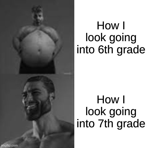 cuz growth spurt | How I look going into 6th grade; How I look going into 7th grade | image tagged in memes,drake hotline bling | made w/ Imgflip meme maker