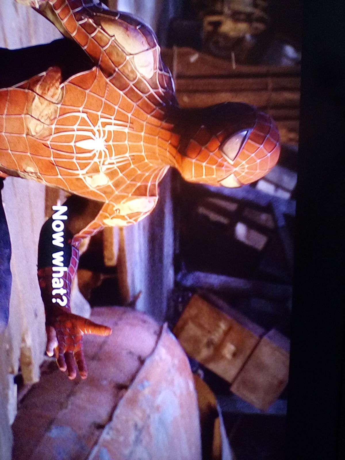 Spiderman now what Blank Meme Template