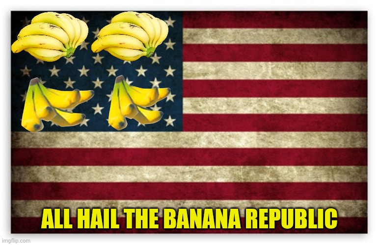 Where liberals arrest their leading opponent in a presidential race. | ALL HAIL THE BANANA REPUBLIC | image tagged in hd us flag,usa,banana republic | made w/ Imgflip meme maker