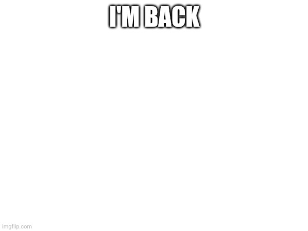 I'm back | I'M BACK | image tagged in i'm still here imgflip | made w/ Imgflip meme maker