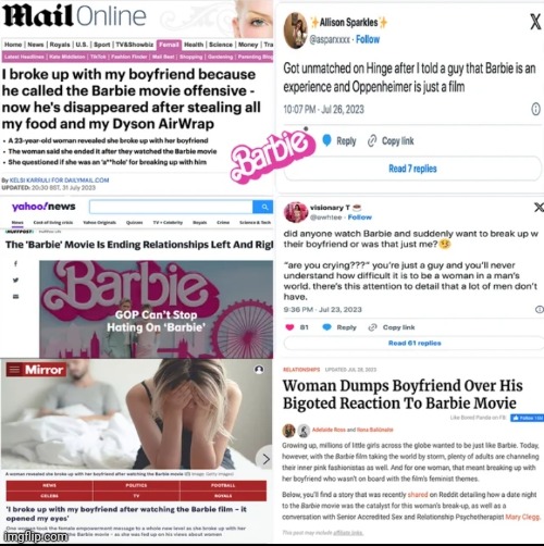 Some idiots ending relationships cuz of a movie :eyeroll: | made w/ Imgflip meme maker