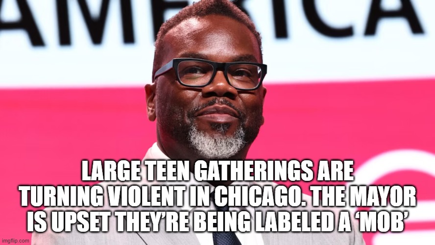 They're  black so of course they're not a mob. | LARGE TEEN GATHERINGS ARE TURNING VIOLENT IN CHICAGO. THE MAYOR IS UPSET THEY’RE BEING LABELED A ‘MOB’ | image tagged in conservativenews,chicago,mob,violence | made w/ Imgflip meme maker