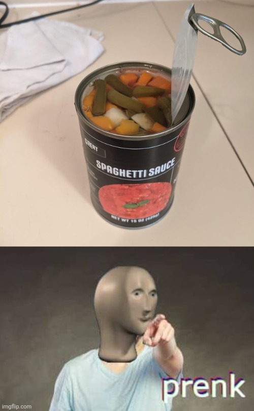 Spaghetti sauce, oh surrrrrrreeeeee | image tagged in prenk meme man,can,vegetables,vegetable,you had one job,memes | made w/ Imgflip meme maker