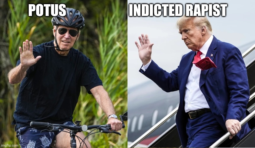 POTUS VS RAPIST | POTUS                        INDICTED RAPIST | image tagged in impeached | made w/ Imgflip meme maker
