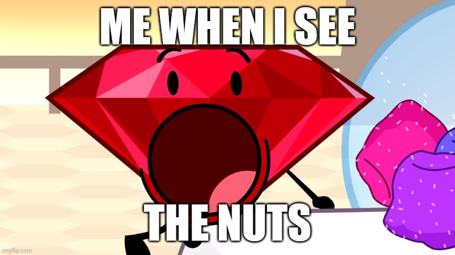 Ruby gasp | ME WHEN I SEE; THE NUTS | image tagged in funny memes | made w/ Imgflip meme maker