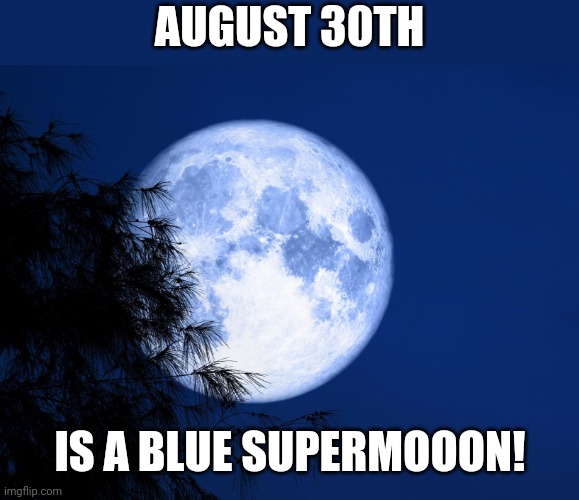GONNA CREATE SOME REALLY GOOD MOON WATER | AUGUST 30TH; IS A BLUE SUPERMOOON! | image tagged in moon,blue moon | made w/ Imgflip meme maker