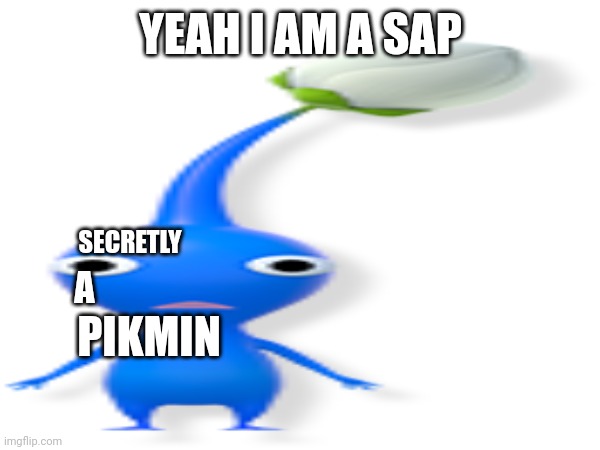Pikmin | YEAH I AM A SAP; SECRETLY; A; PIKMIN | image tagged in pikmin | made w/ Imgflip meme maker