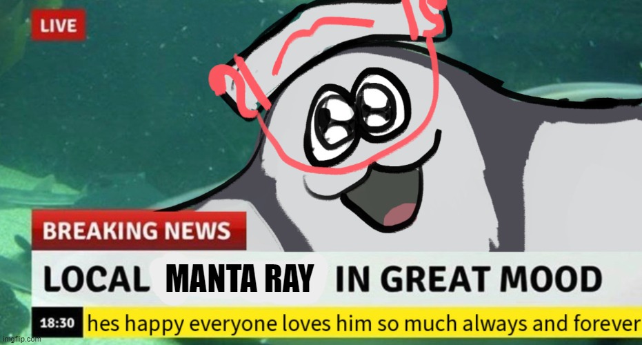 local manta ray in great mood | MANTA RAY | image tagged in big man,splatoon,splatoon 3 | made w/ Imgflip meme maker
