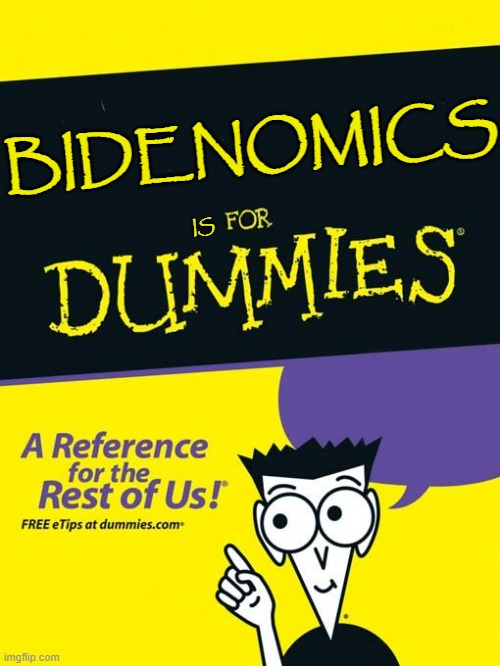 For dummies book | BIDENOMICS; IS | image tagged in for dummies book,memes,joe biden,economics,is,for dummies | made w/ Imgflip meme maker