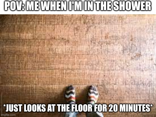 POV: ME WHEN I'M IN THE SHOWER; *JUST LOOKS AT THE FLOOR FOR 20 MINUTES* | image tagged in memes,relatable | made w/ Imgflip meme maker