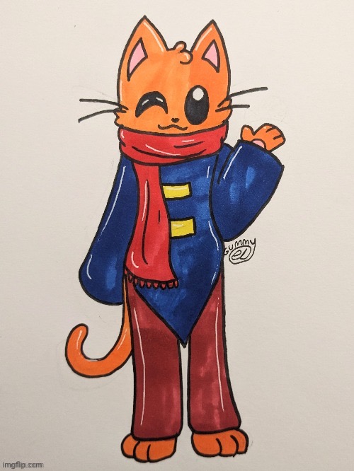 Btw,do y’all like my oc Scarf (the thing in the picture) | image tagged in scarf redrawn by gummy axolotl | made w/ Imgflip meme maker