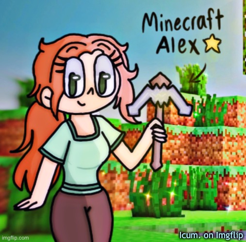 I drew Alex from Minecraft!! :D | Icum. on Imgflip | image tagged in drawings,minecraft alex,my art | made w/ Imgflip meme maker