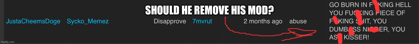 SHOULD HE REMOVE HIS MOD? | made w/ Imgflip meme maker