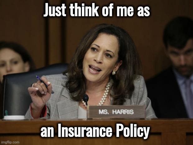 Kamala Harris | Just think of me as an Insurance Policy | image tagged in kamala harris | made w/ Imgflip meme maker