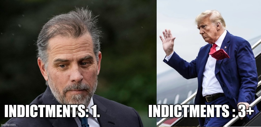 Hunter | INDICTMENTS: 1.                  INDICTMENTS : 3+ | image tagged in hunter,loser | made w/ Imgflip meme maker