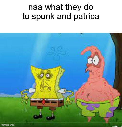 NOT THIS | naa what they do to spunk and patrica | image tagged in spunch bop | made w/ Imgflip meme maker