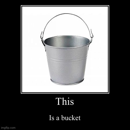 This | Is a bucket | image tagged in funny,demotivationals | made w/ Imgflip demotivational maker