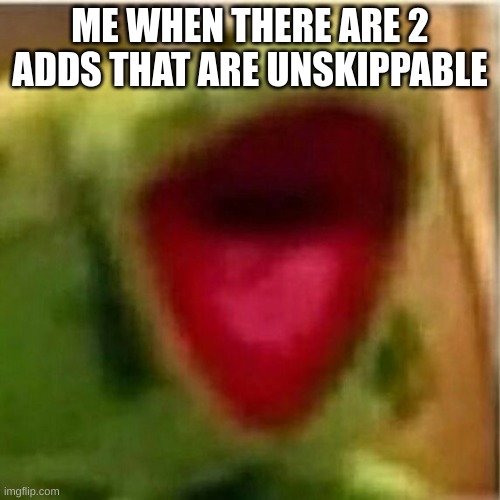 AHHHHHHHHHHHHH | ME WHEN THERE ARE 2 ADDS THAT ARE UNSKIPPABLE | image tagged in ahhhhhhhhhhhhh | made w/ Imgflip meme maker