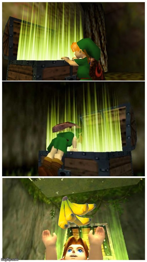 A cheat in Yiga hideout | image tagged in link treasure chest,the legend of zelda,link | made w/ Imgflip meme maker