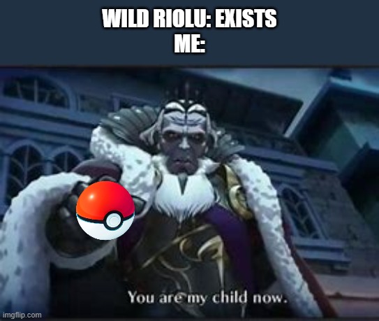 I had a Lucario on all of my teams | WILD RIOLU: EXISTS
ME: | image tagged in king garon surprise adoption,pokemon | made w/ Imgflip meme maker