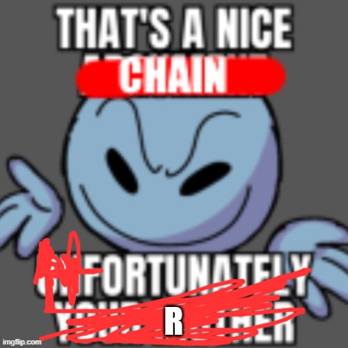 that is a nice chain | R | image tagged in that is a nice chain | made w/ Imgflip meme maker