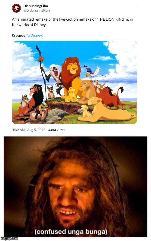 Huh?! | image tagged in confused unga bunga,the lion king | made w/ Imgflip meme maker