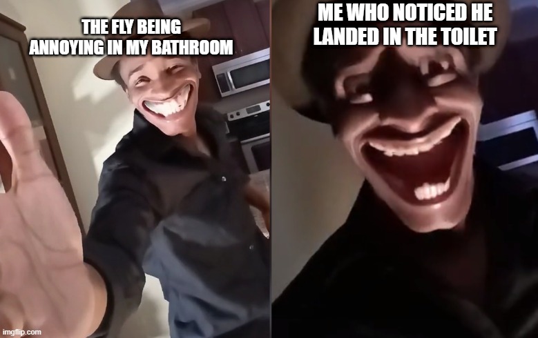 we all know what happens next | ME WHO NOTICED HE LANDED IN THE TOILET; THE FLY BEING ANNOYING IN MY BATHROOM | image tagged in are you ready | made w/ Imgflip meme maker