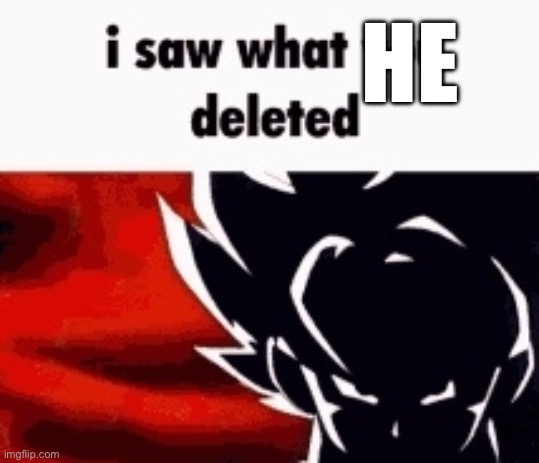 i saw what you deleted | HE | image tagged in i saw what you deleted | made w/ Imgflip meme maker