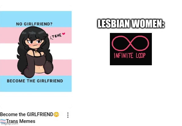(this post is a joke, and not meant to offend Lesbians or Transgenders) | LESBIAN WOMEN: | image tagged in blank white template | made w/ Imgflip meme maker