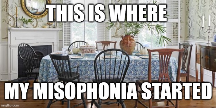 ? | THIS IS WHERE; MY MISOPHONIA STARTED | image tagged in chewing | made w/ Imgflip meme maker