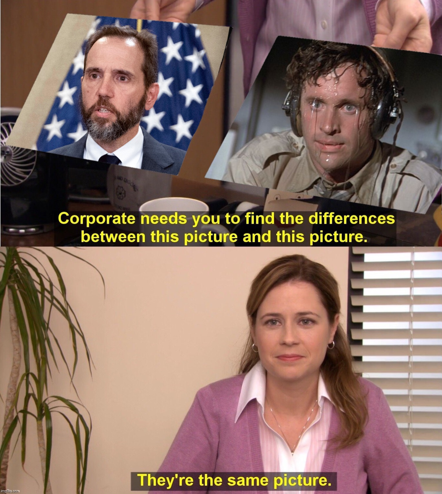 Bad Photoshop Sunday presents:  Stressed Out | image tagged in bad photoshop sunday,jack smith,airplane,the office,they're the same picture | made w/ Imgflip meme maker