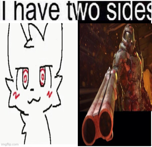 i have two sides | image tagged in i have two sides | made w/ Imgflip meme maker