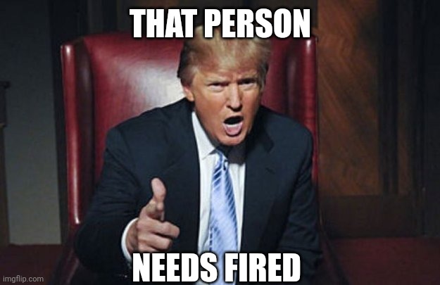 your fired | THAT PERSON NEEDS FIRED | image tagged in your fired | made w/ Imgflip meme maker