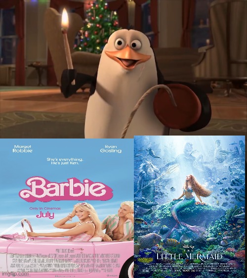 Rico wants to blow up Barbie and The Little Mermaid (both 2023) | image tagged in yes rico kaboom blank template,madagascar,madagascar penguin,penguins of madagascar,kaboom yes rico kaboom | made w/ Imgflip meme maker