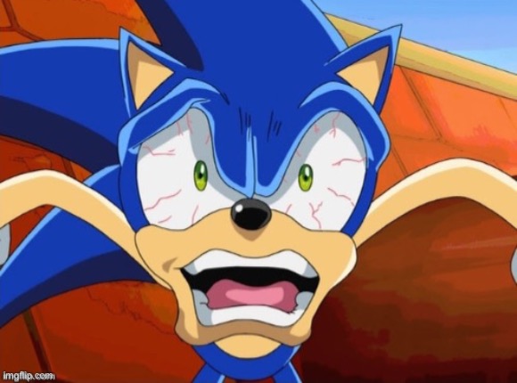 Sonic Scared Face | image tagged in sonic scared face | made w/ Imgflip meme maker