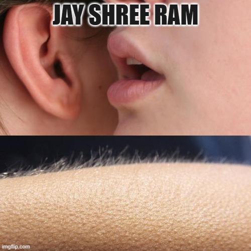 GOOSBUMBS | JAY SHREE RAM | image tagged in whisper and goosebumps | made w/ Imgflip meme maker